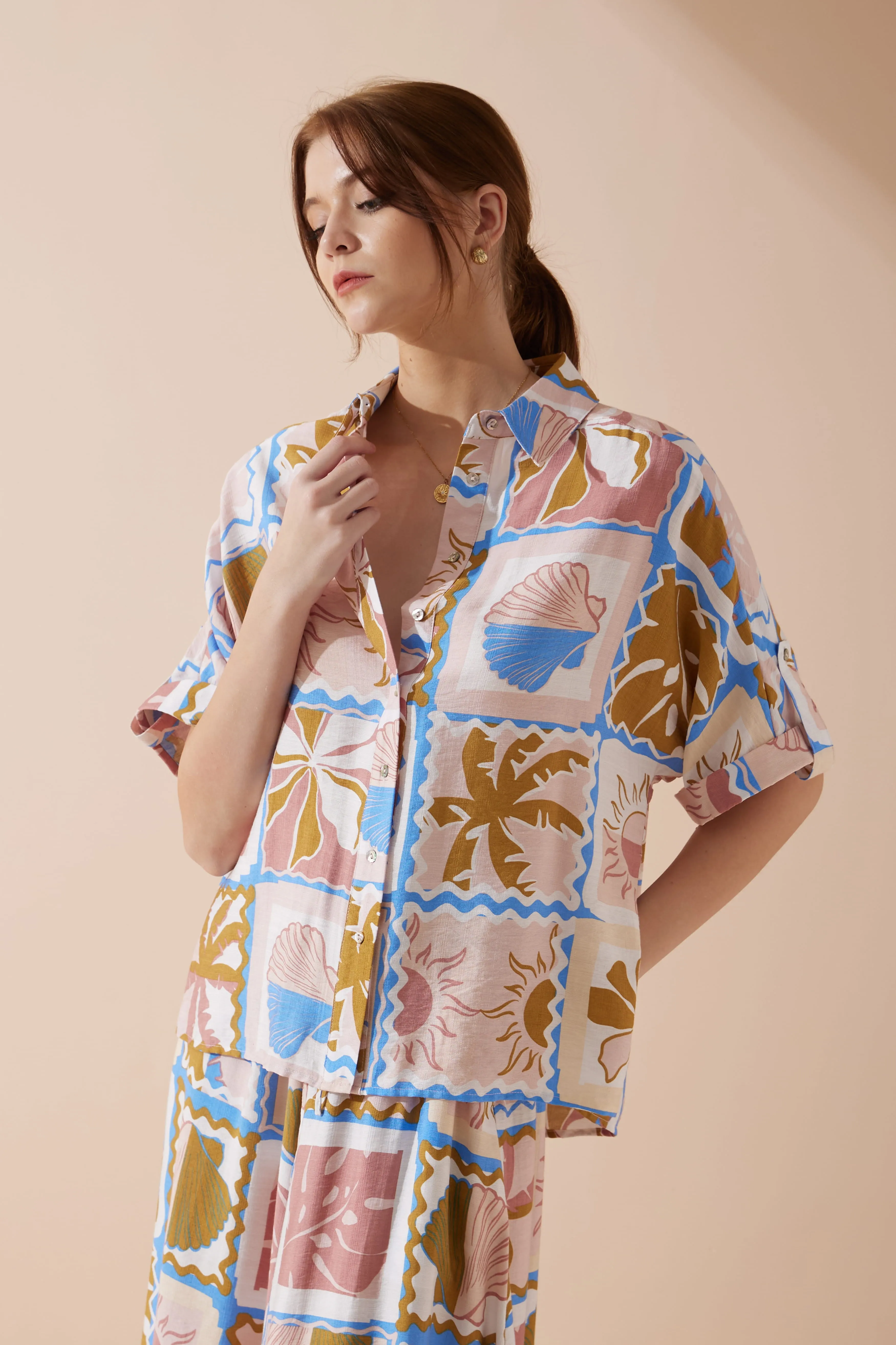 Ismerie Pink Tropical Shirt