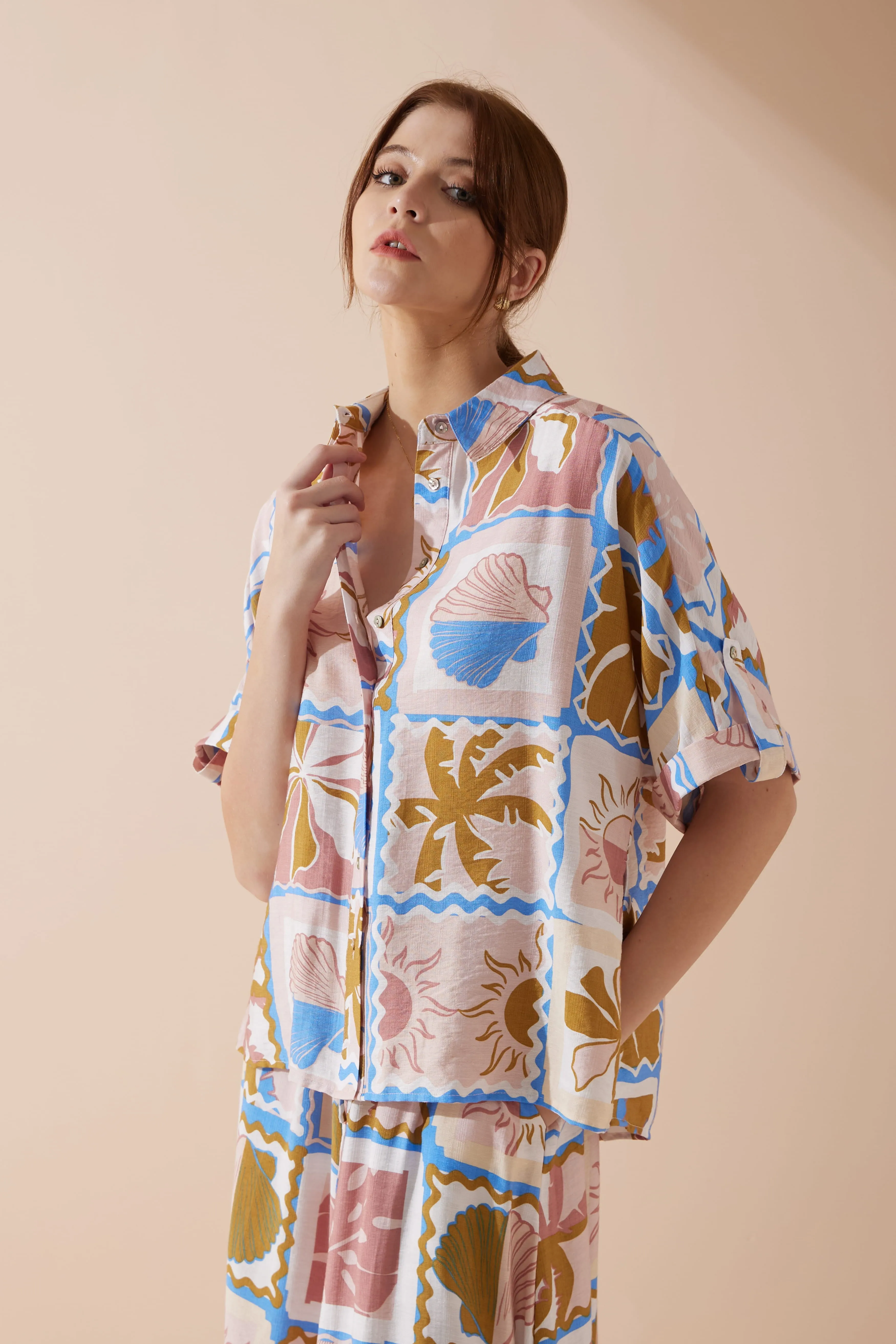 Ismerie Pink Tropical Shirt