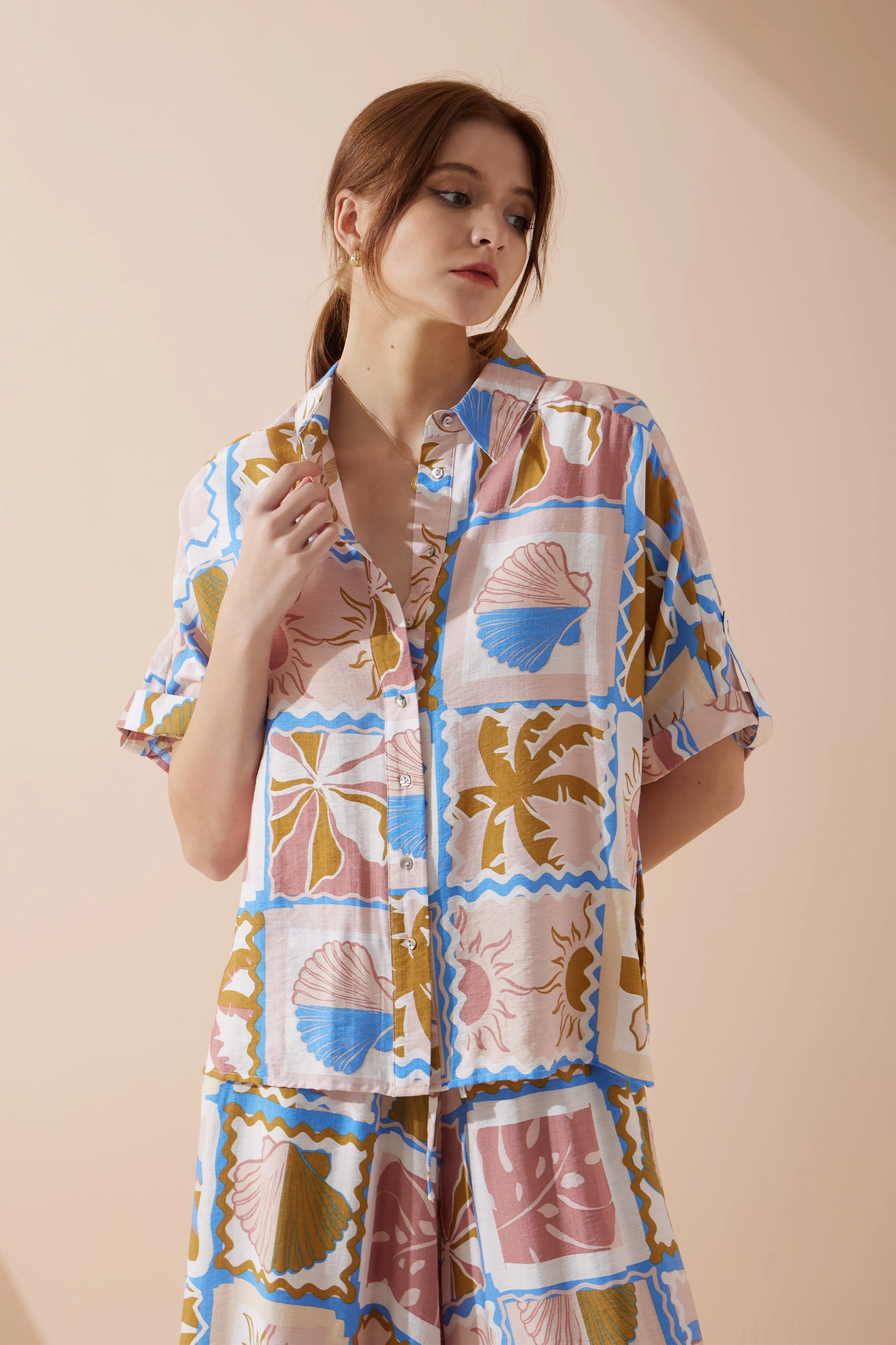 Ismerie Pink Tropical Shirt