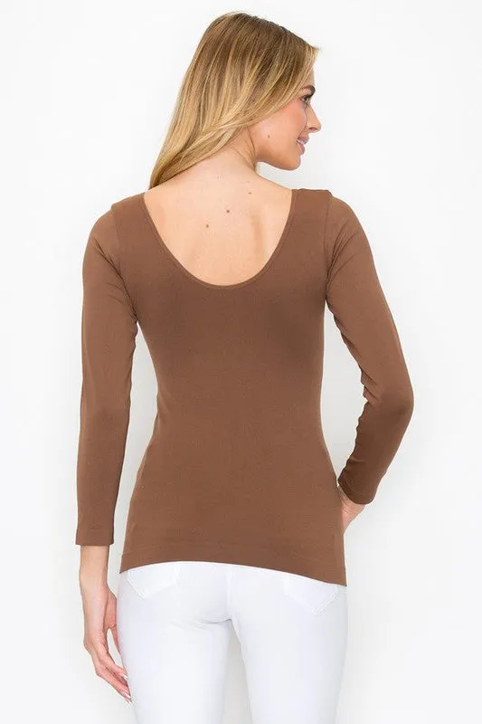 Katie Seamless Basic Reversible Long Sleeve Top [REG & PLUS]