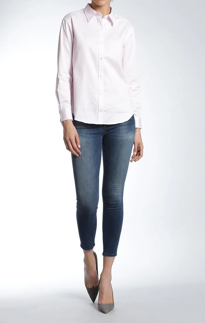 LEILA CLASSIC LONG SLEEVE SHIRT IN BLUSH