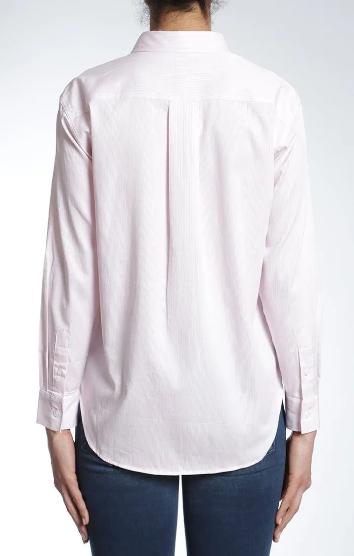 LEILA CLASSIC LONG SLEEVE SHIRT IN BLUSH