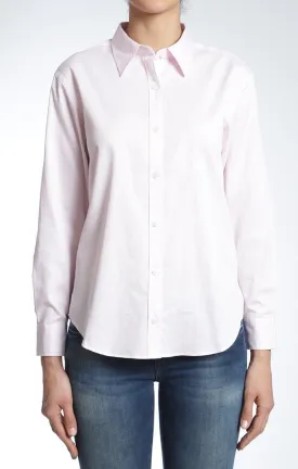 LEILA CLASSIC LONG SLEEVE SHIRT IN BLUSH