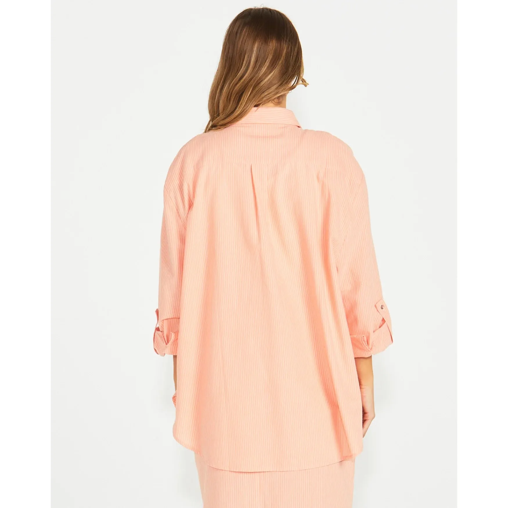 Liberty Shirt - Neon Peach Stripe