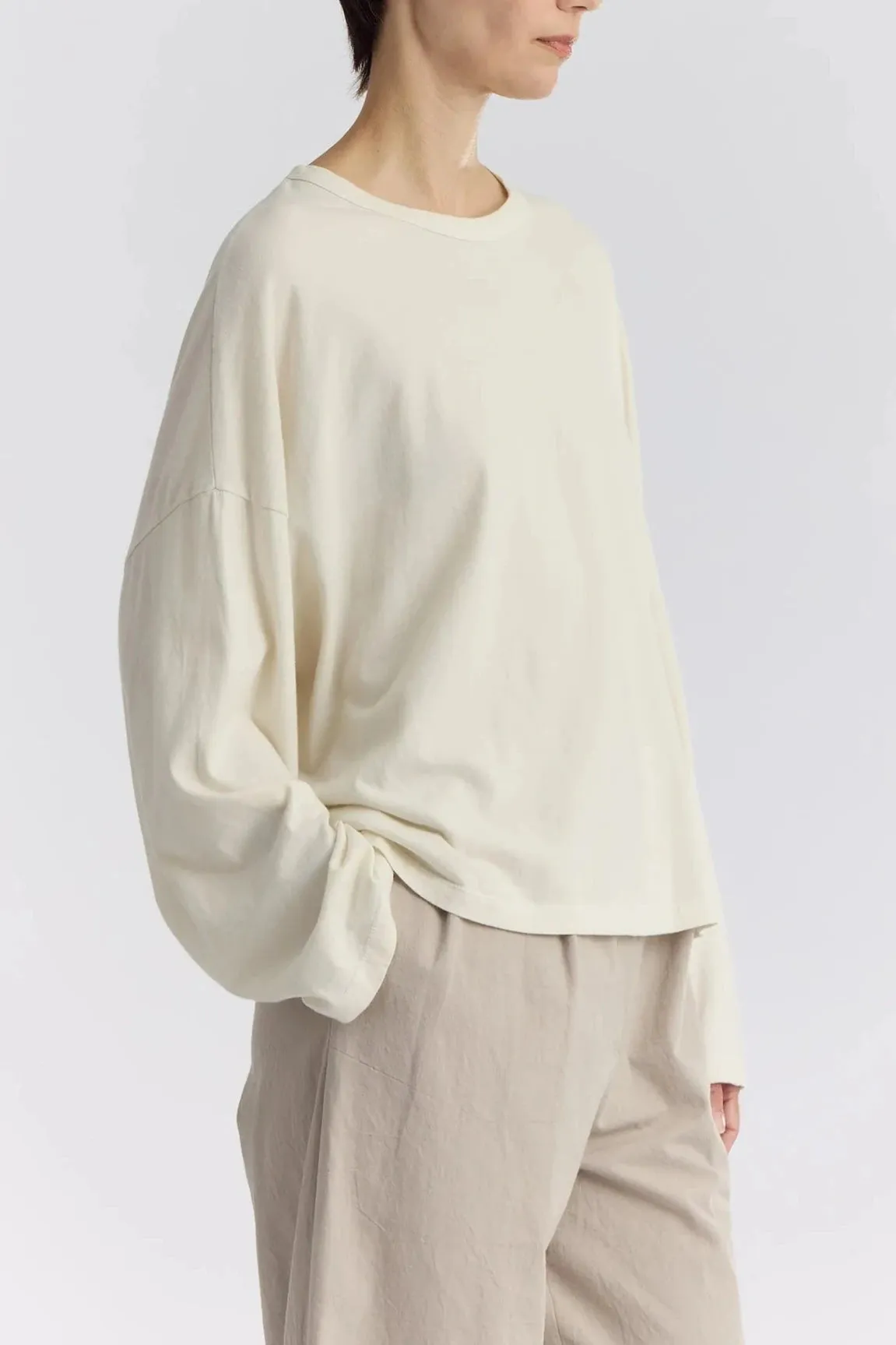 Loose Long Sleeve Tee, Ivory