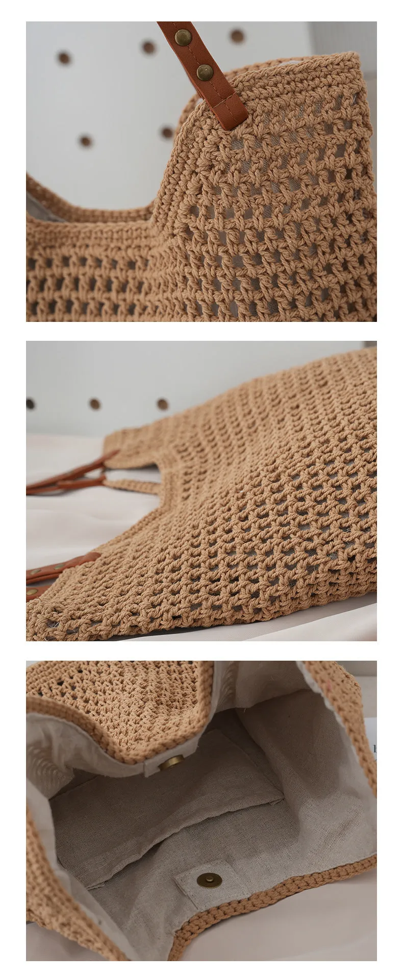 Mesh Woven Lightweight Straw Handbag