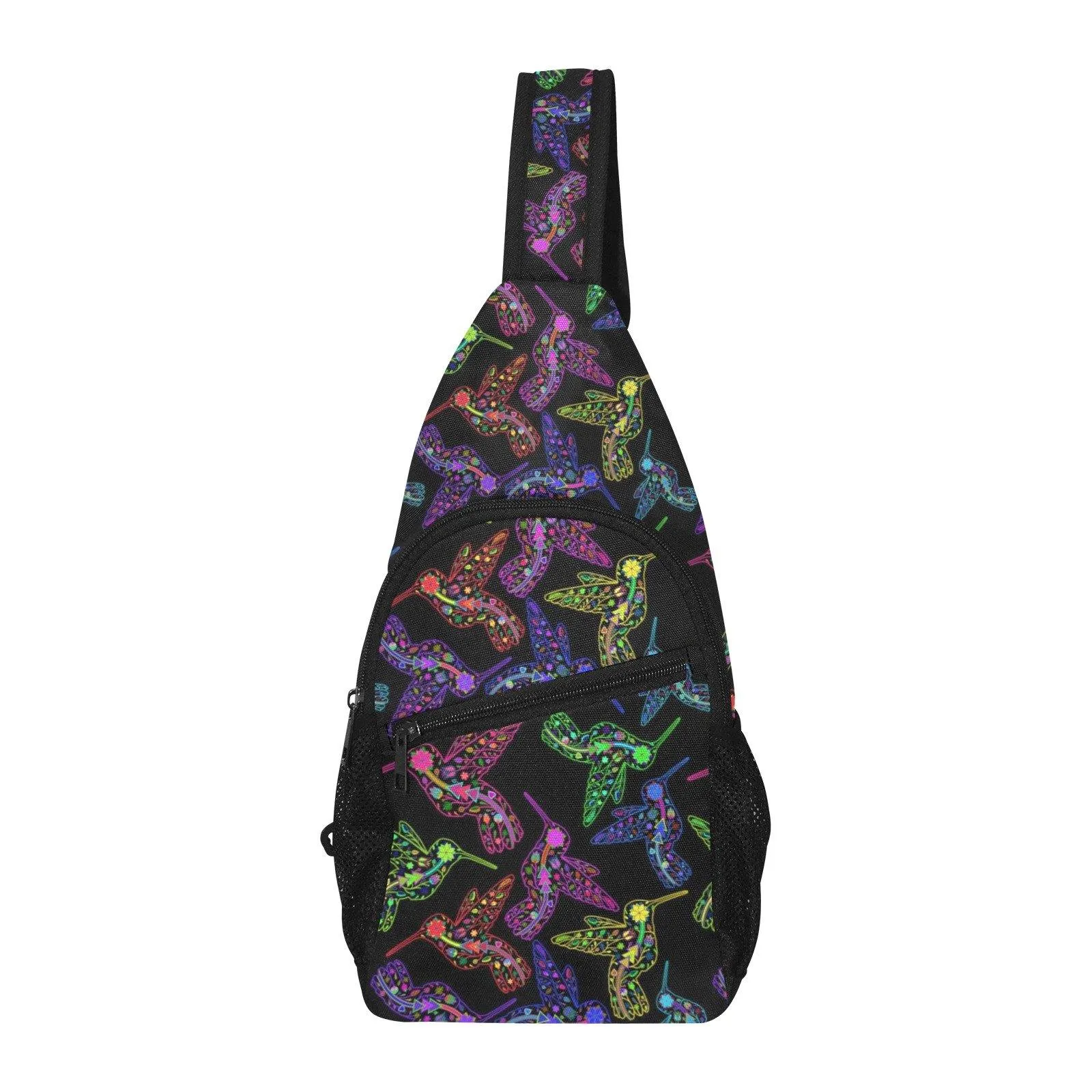 Neon Floral Hummingbirds Chest Bag