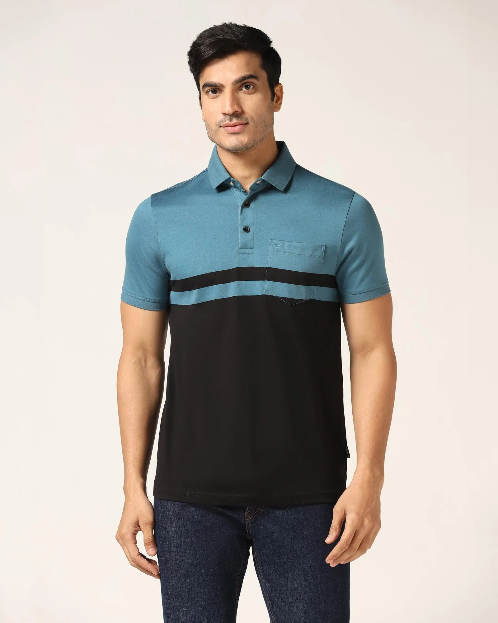 Polo Teal Blue Solid T-Shirt - Ned