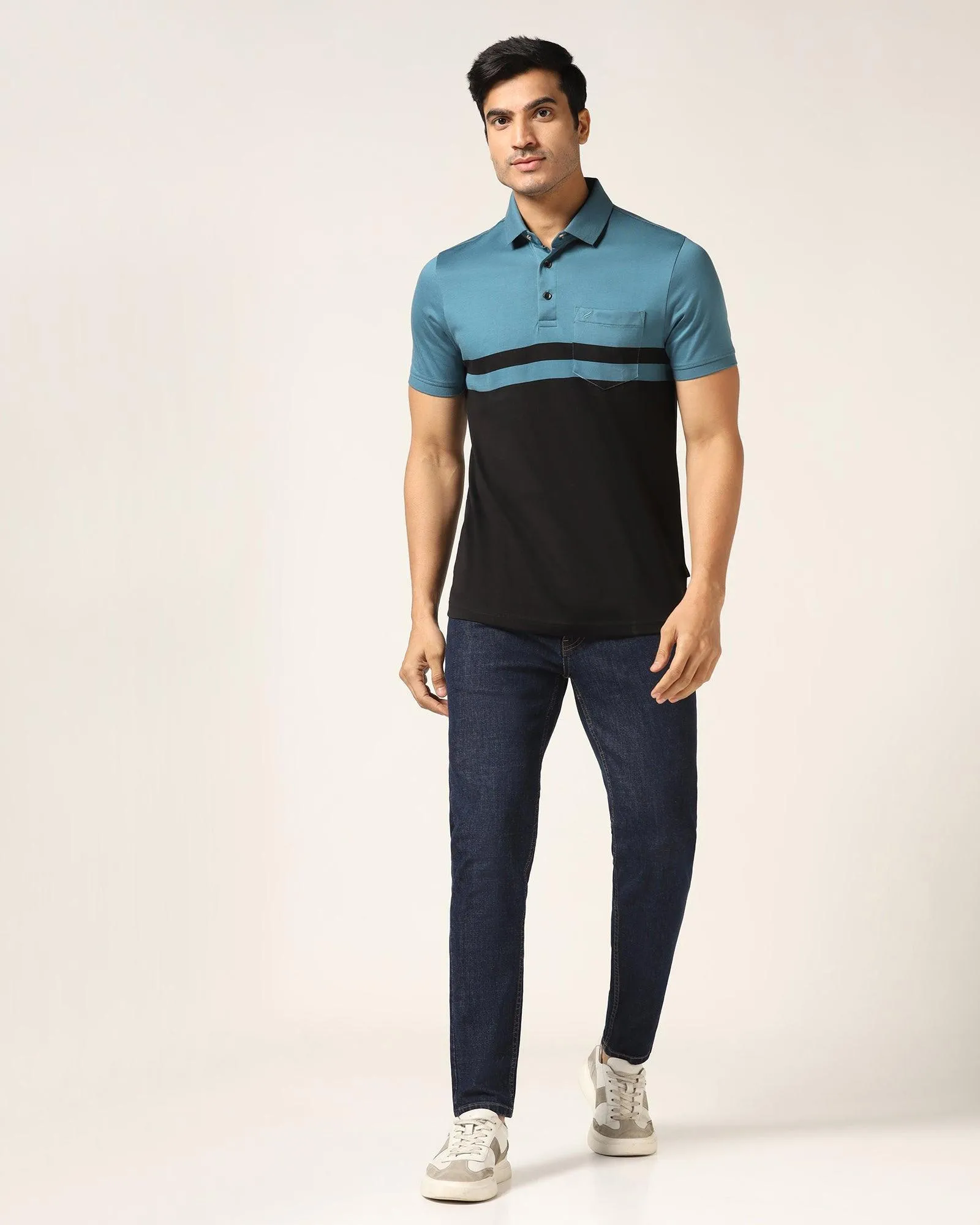 Polo Teal Blue Solid T-Shirt - Ned