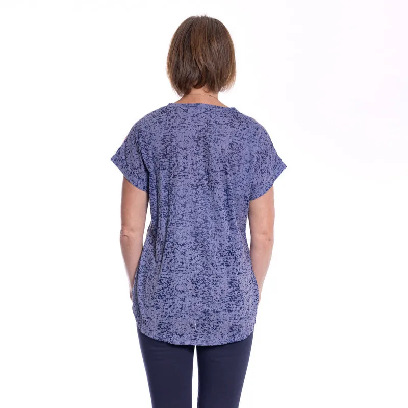 Printed Tee by Café Latte - Navy Butterfly