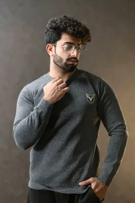 Pristine Charcoal Emblem Sweat Shirt - 1124159