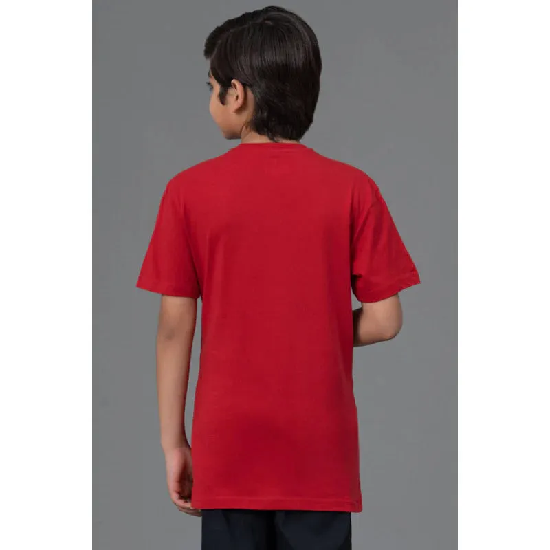 RedTape Unisex T-Shirt for Kids- Best in Comfort| Cotton| Red Colour| Round Neck| Casual Look