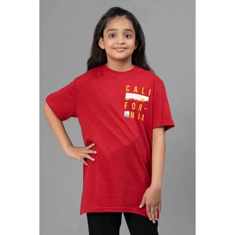 RedTape Unisex T-Shirt for Kids- Best in Comfort| Cotton| Red Colour| Round Neck| Casual Look