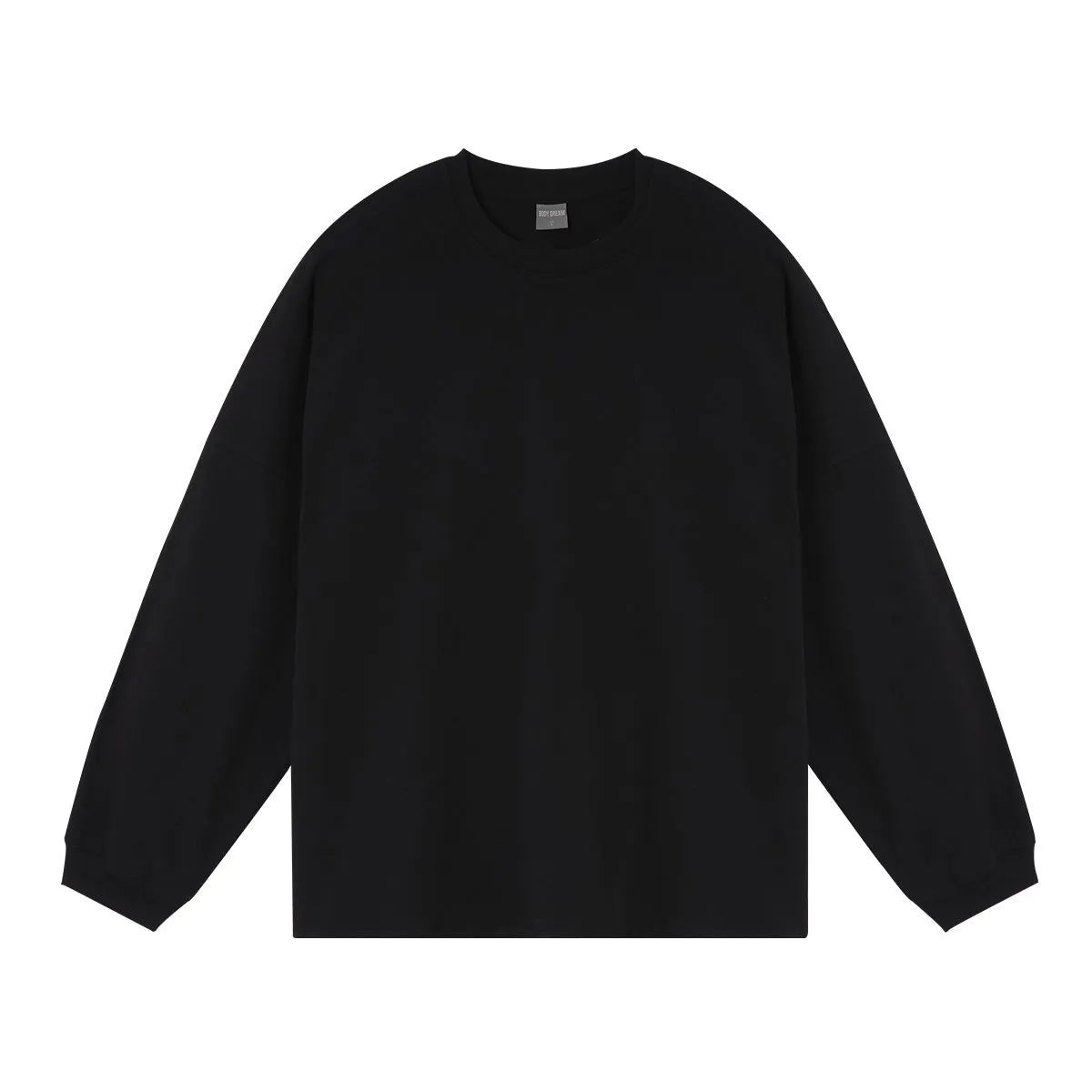 Relaxed Fit Heavyweight Long-sleeve Black Tee