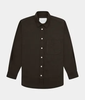 Relaxed Long Sleeved Shirt - Dark Brown