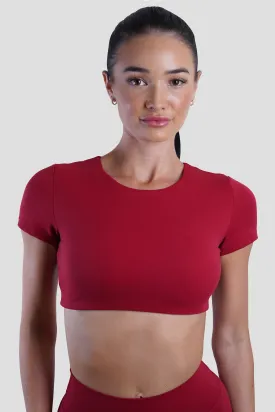 SLEEK TOP SHORT SLEEVE - DARK RED