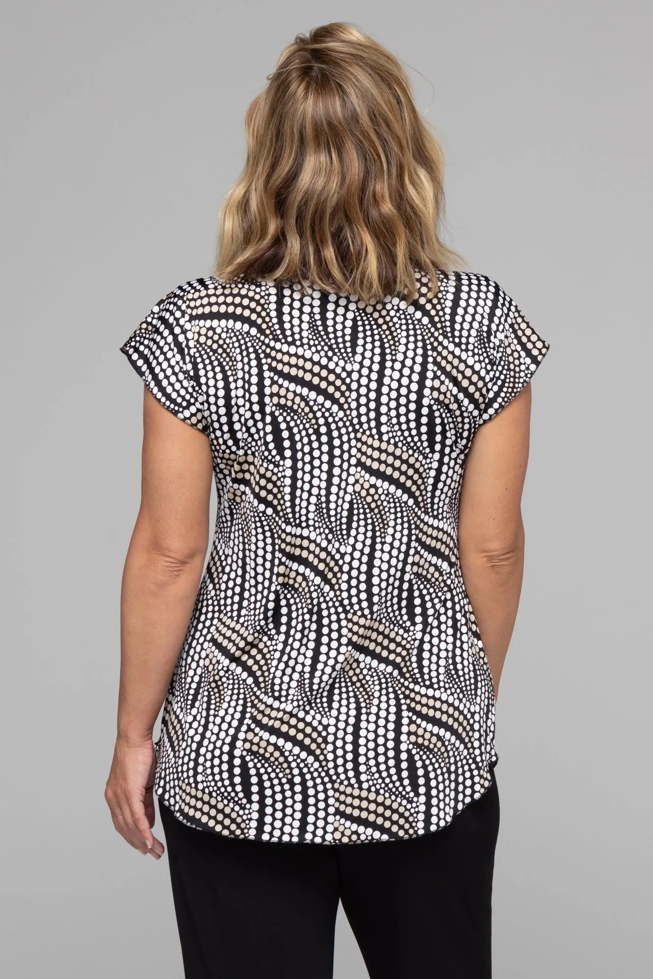 Spotty Print Short Sleeve Jersey Top