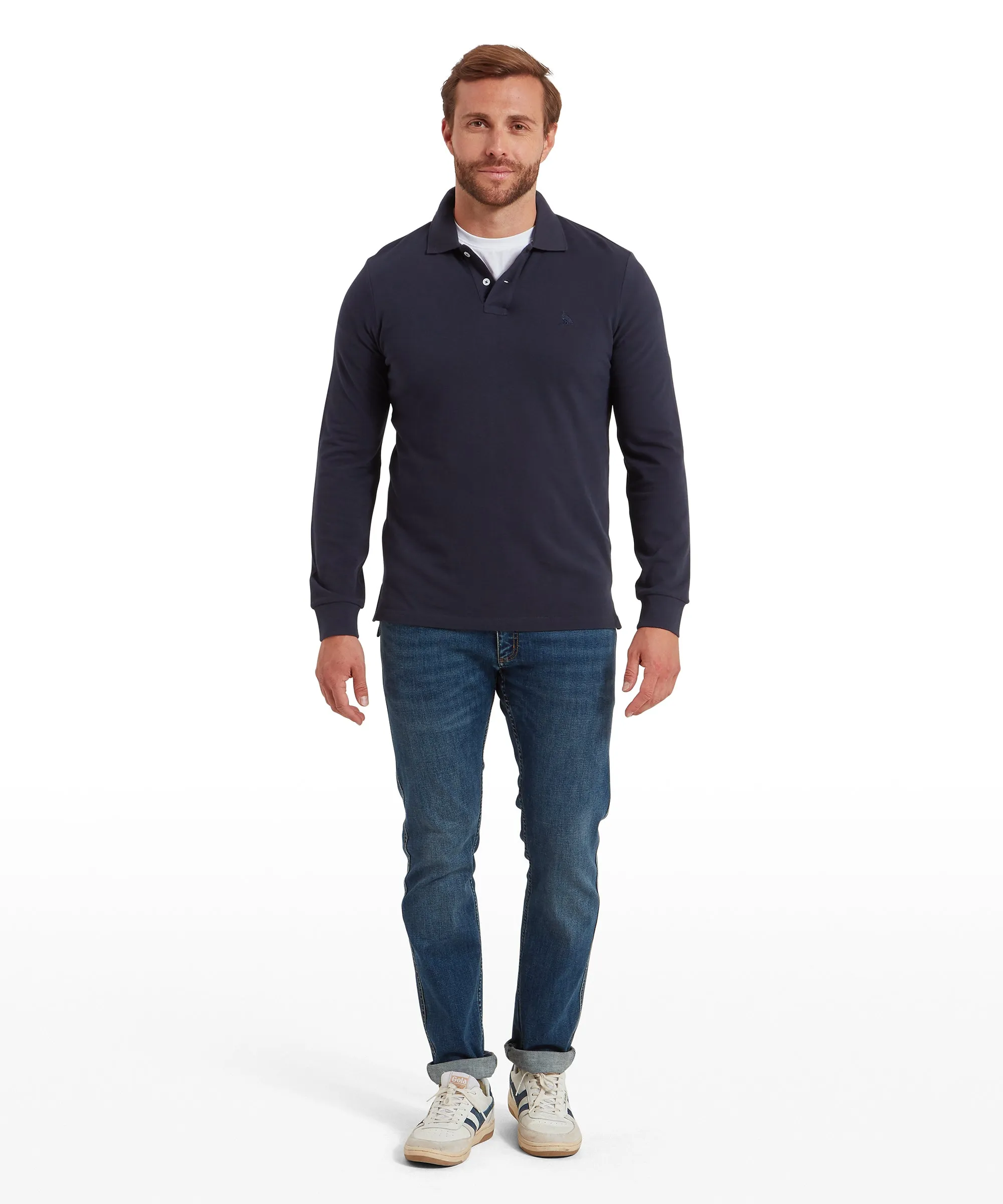 St Ives Long Sleeve Polo Shirt - Navy