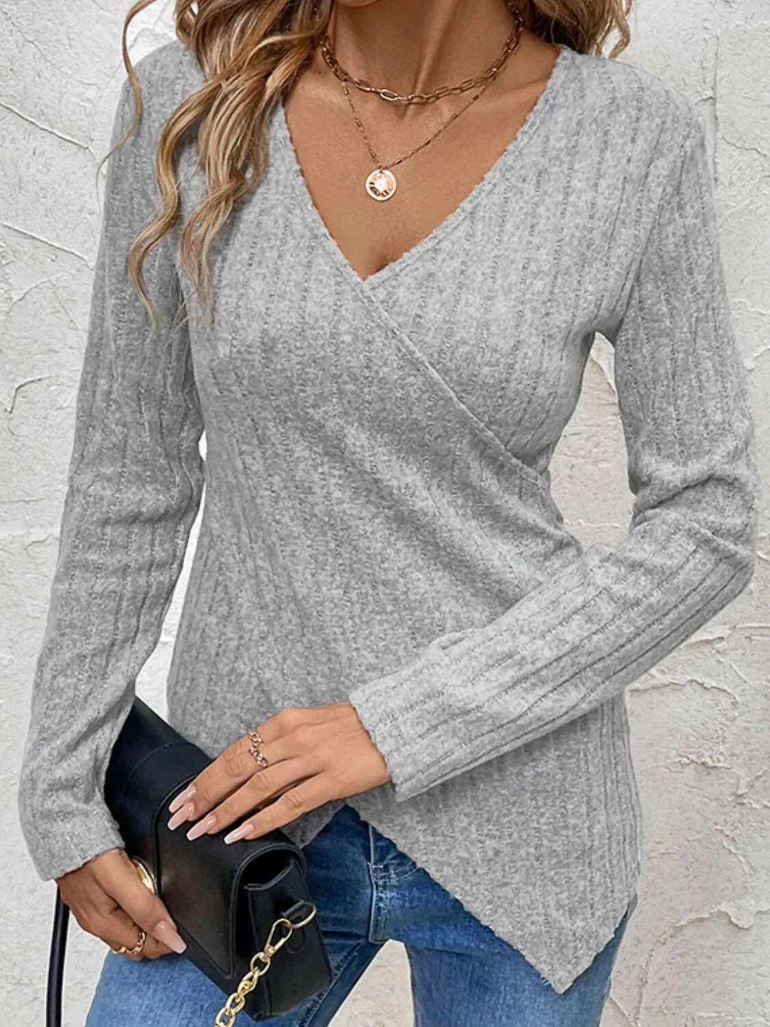 Surplice Long Sleeve Top