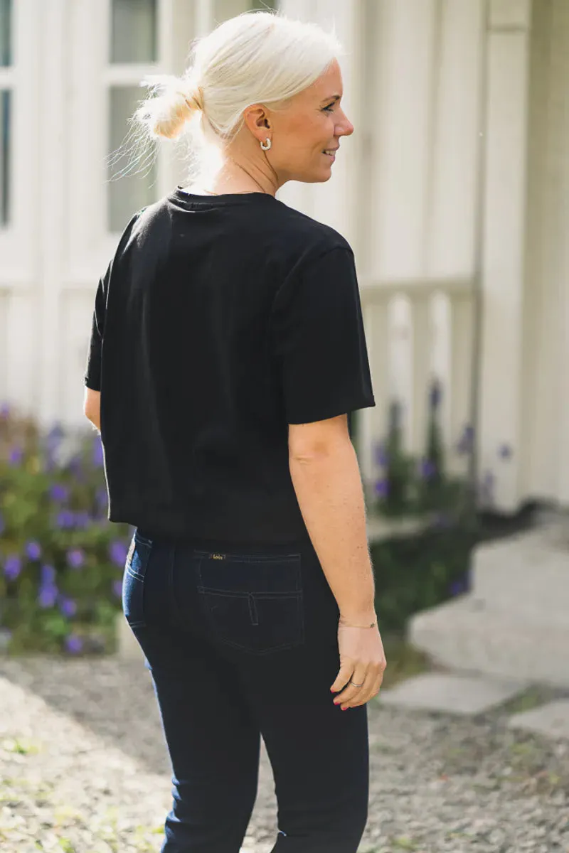 Terina Organic Small Logo Tee - Black/White