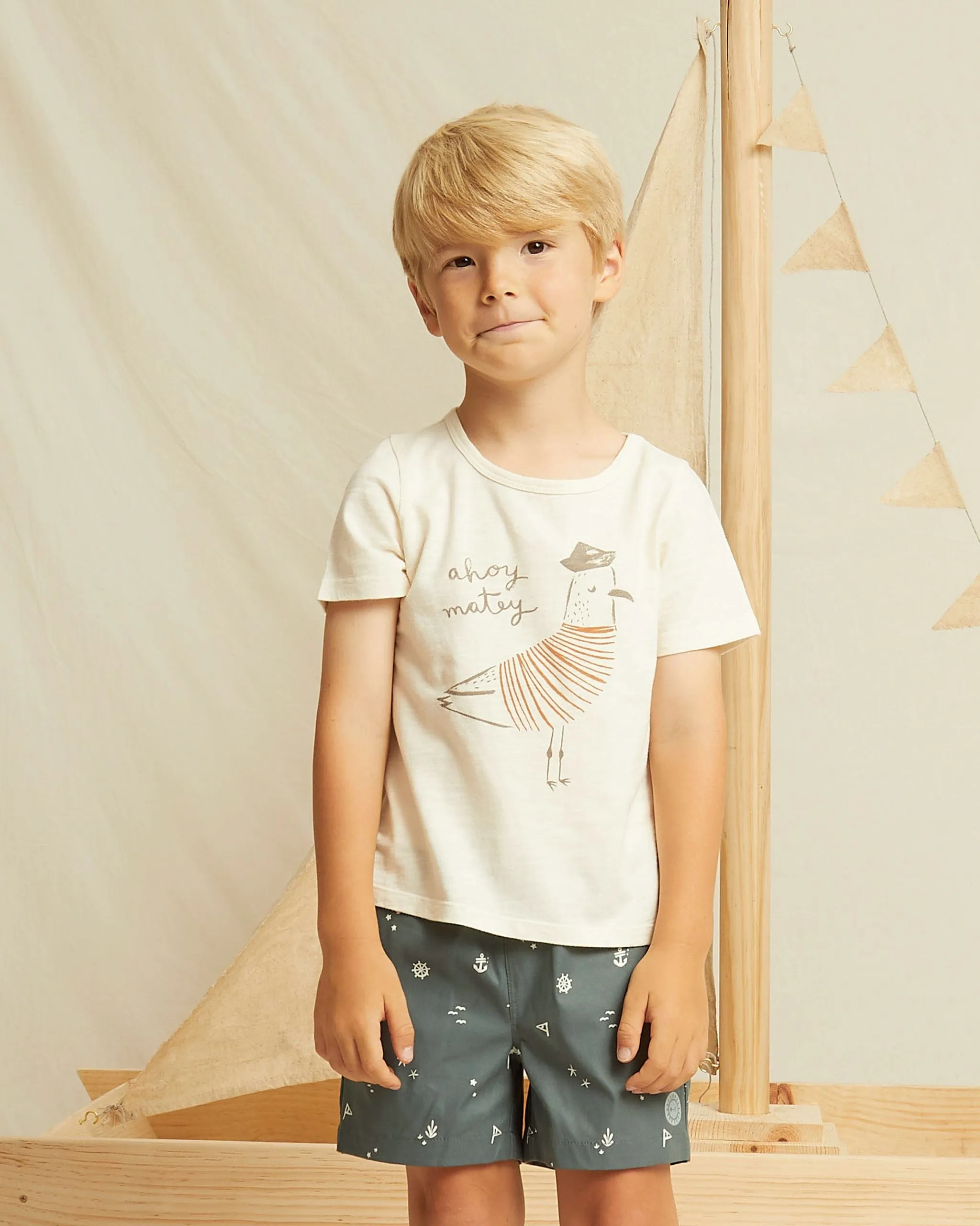 The Ahoy Basic Tee by Rylee   Cru - Ivory - BABY