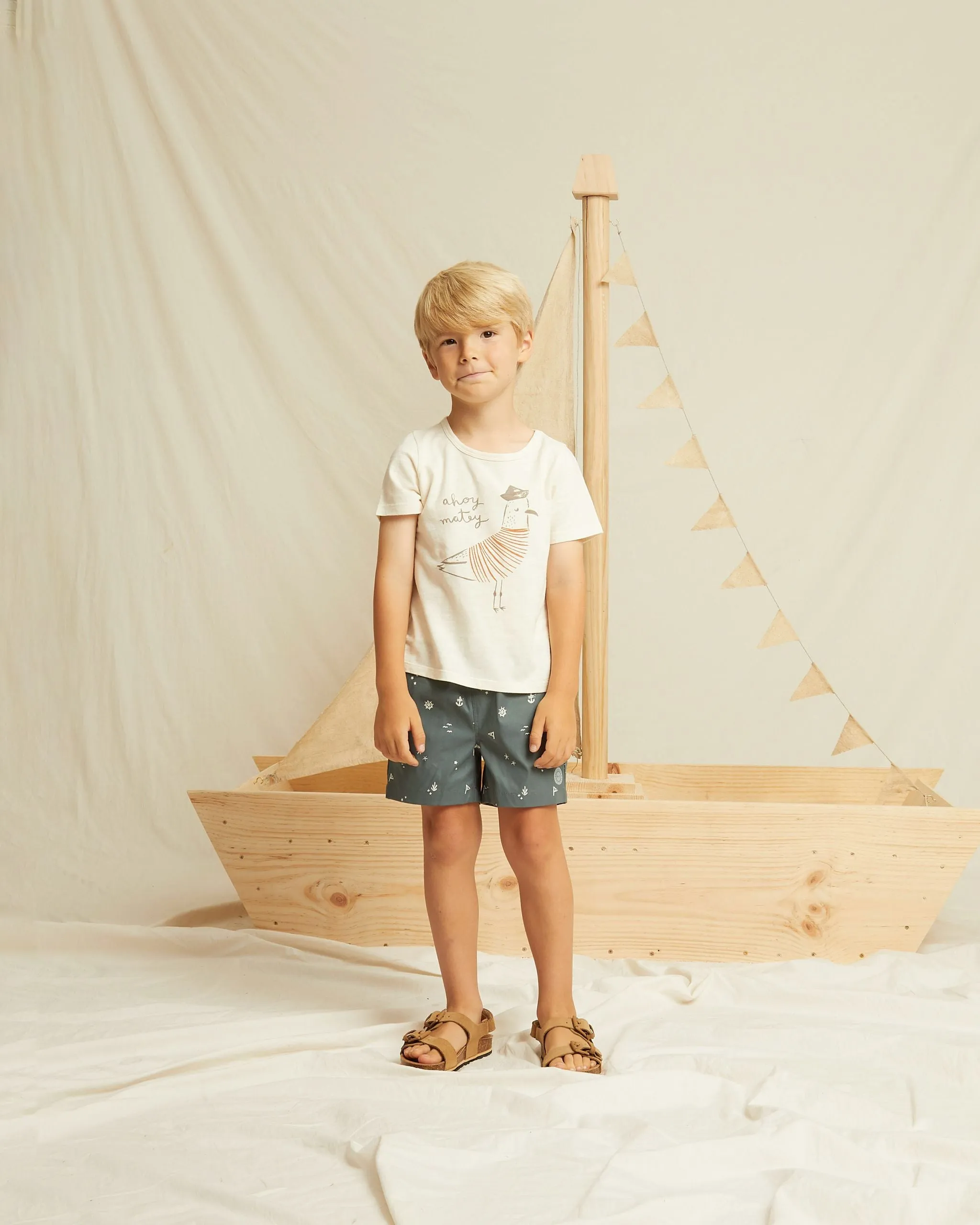 The Ahoy Basic Tee by Rylee   Cru - Ivory - BABY