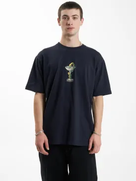 Thou Shall Not Oversize Fit Tee - Midnight Blue