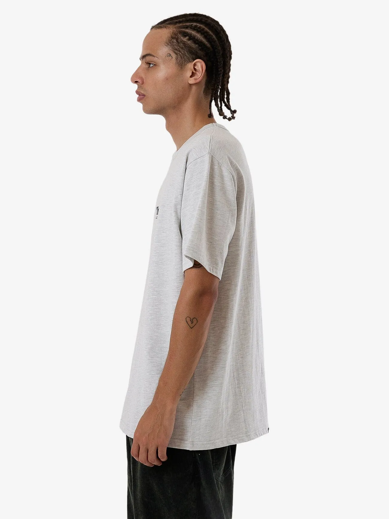 Thrills Workwear Embro Merch Fit Tee - White Marle