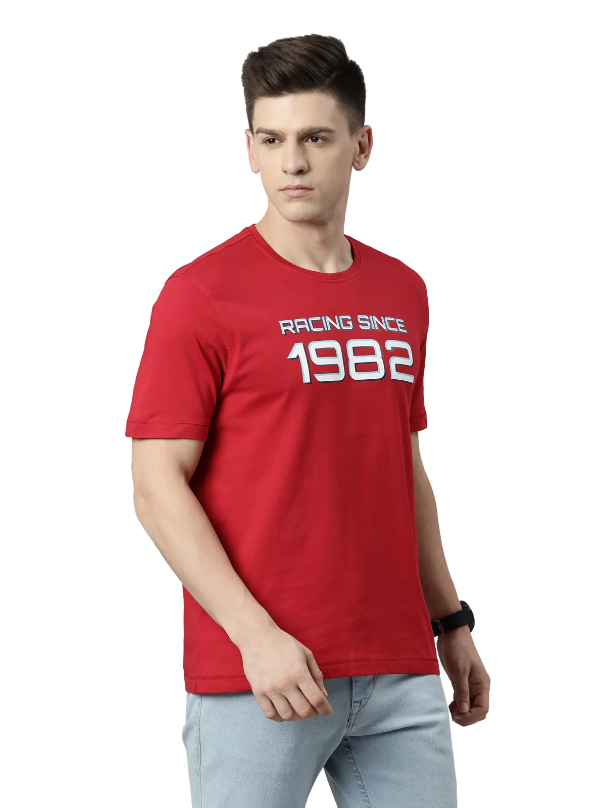 TVS Racing Classic Round Neck Cotton T-Shirt for Men