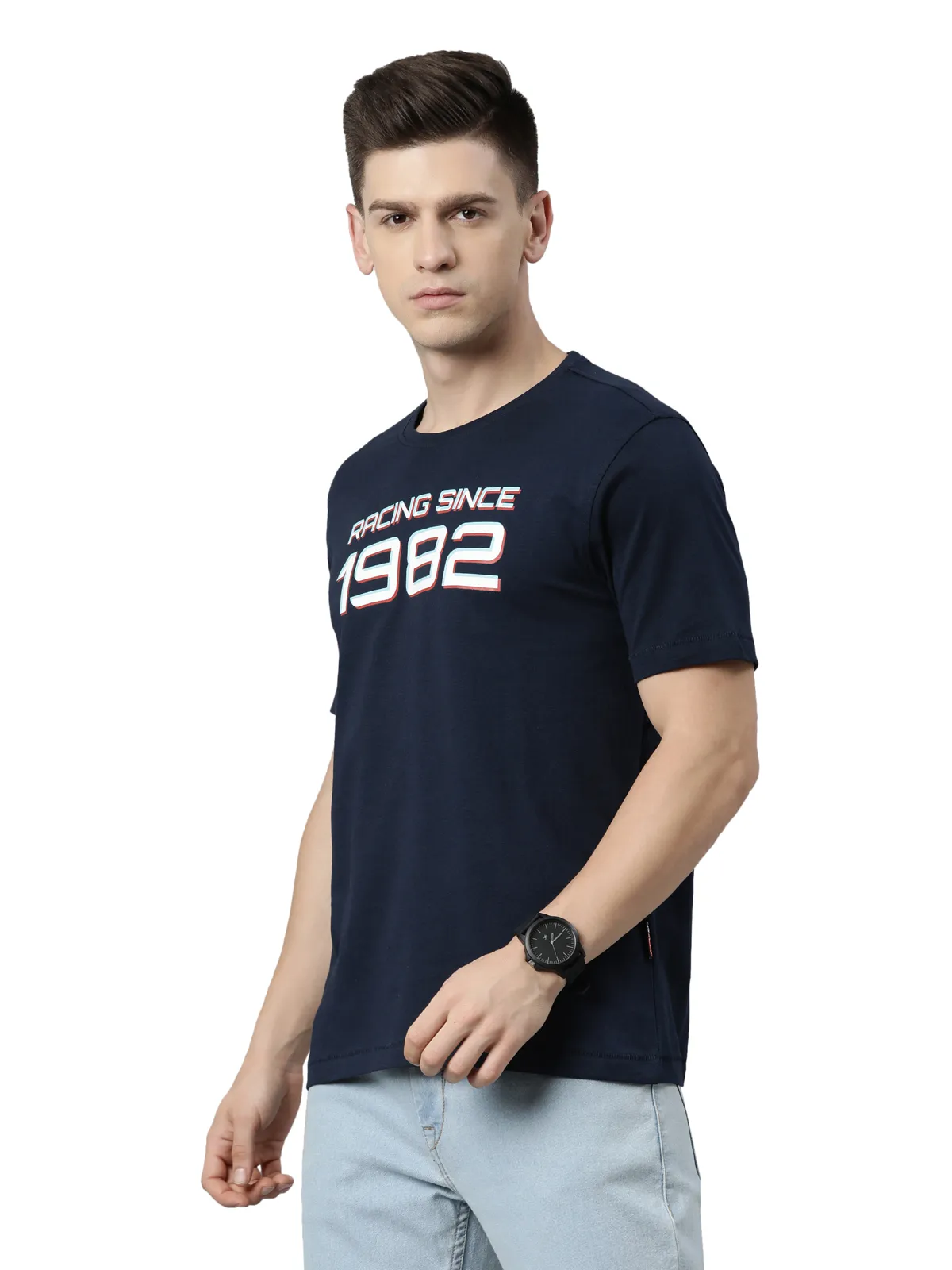 TVS Racing Classic Round Neck Cotton T-Shirt for Men