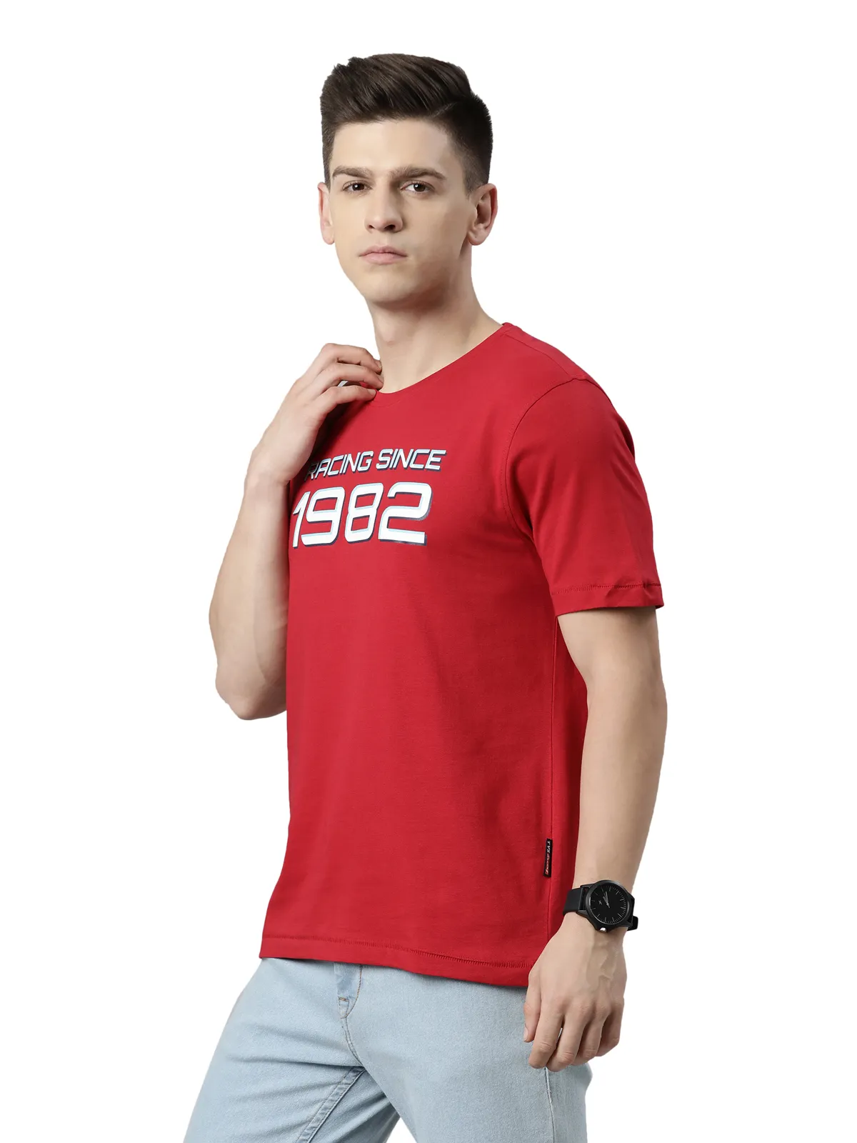 TVS Racing Classic Round Neck Cotton T-Shirt for Men