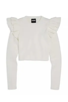 Tween Sweater | Isla Long Sleeve Top in Winter White | Katie J NYC