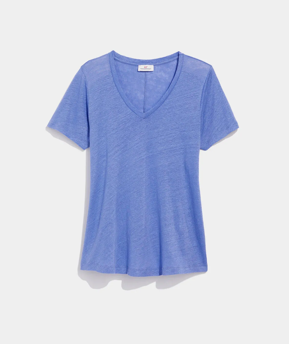 Vineyard Vines Women's Linen V-Neck Tee- Vineyard Violet