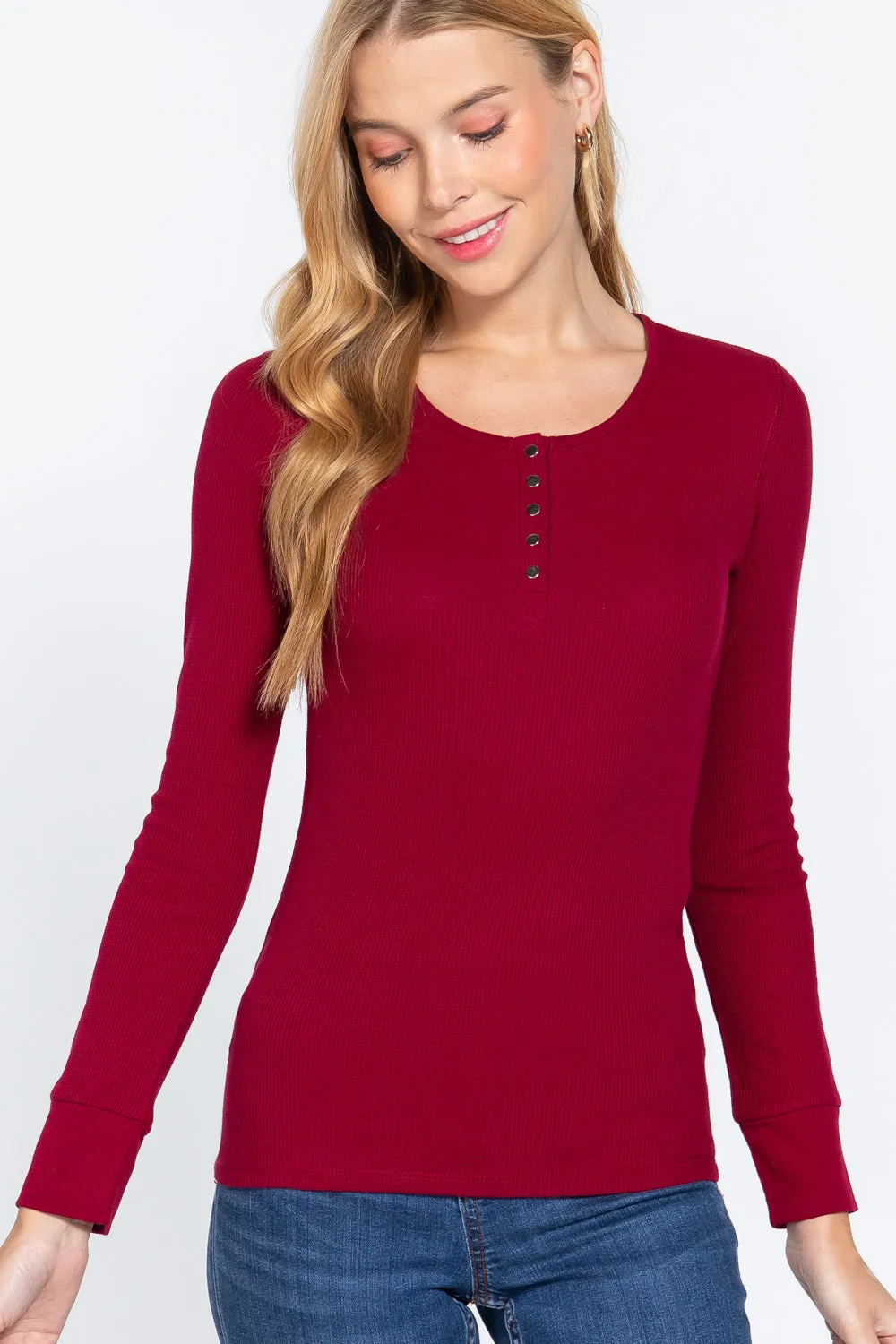 Women's Long Slv Scoop Neck Thermal Top