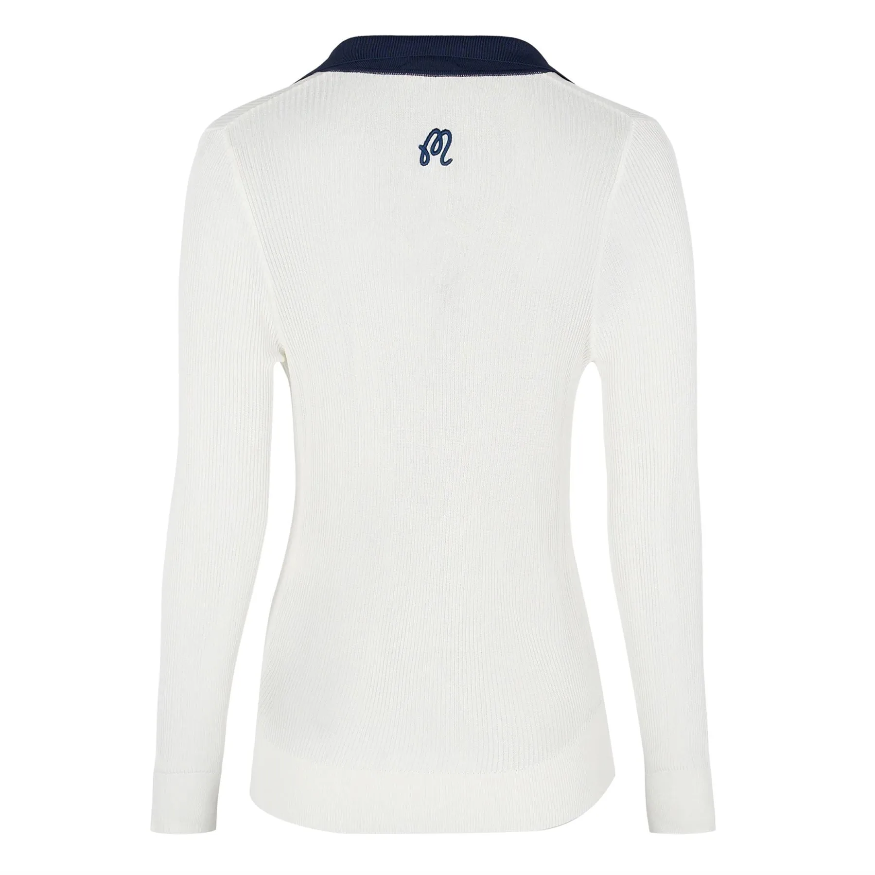 Womens LS Genevieve Top White/Navy - AW24