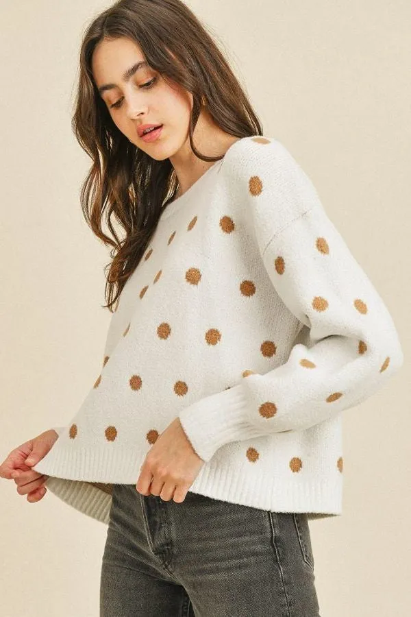 Women's Polka Dots Long Sleeve Top