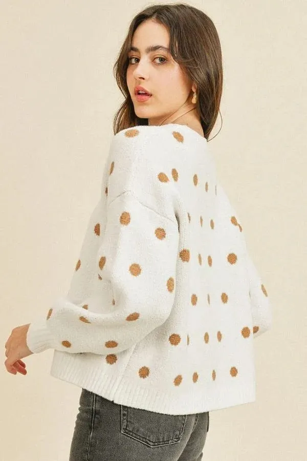 Women's Polka Dots Long Sleeve Top