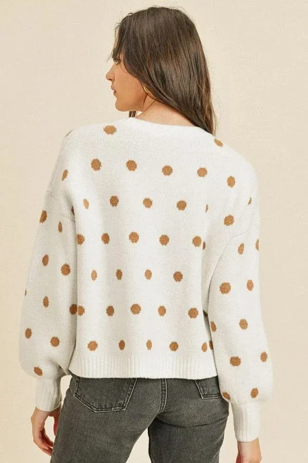 Women's Polka Dots Long Sleeve Top